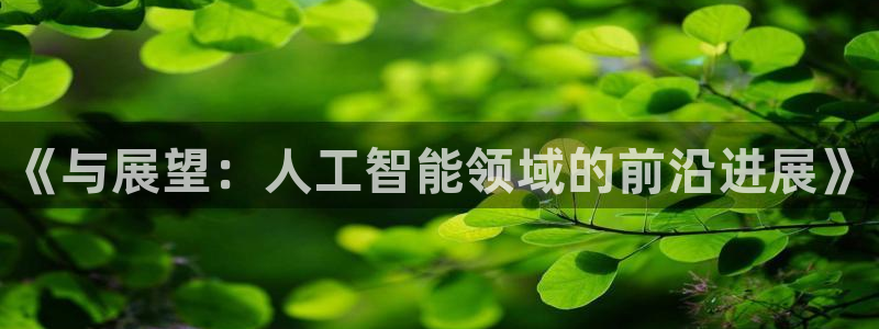 《与展望：人工智能领域的前沿进展》